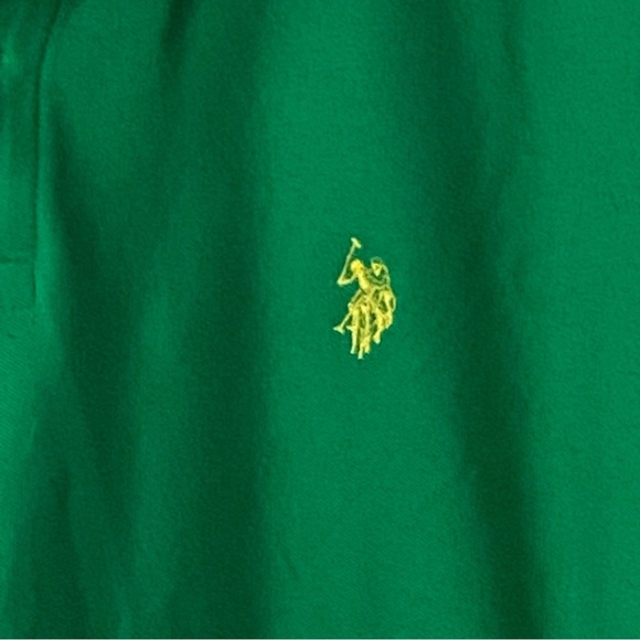 U.S Polo Assn Shirt Mens Size Large Green Collared Pull Over GrandpaCore - Picture 5 of 9